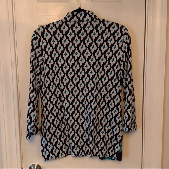 Chico’s light jacket, Greens, blues & white pattern Size1 #079 - Picture 3 of 9